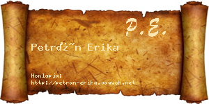 Petrán Erika névjegykártya