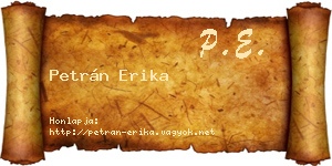 Petrán Erika névjegykártya